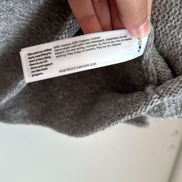 Eileen Fisher Womens Gray Alpaca Button V Neck Cardigan Sweater Cozy Knit Small - Picture 5 of 6